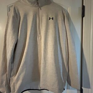 Under Armour Tan 1/4 Zip Pullover with Black Logo